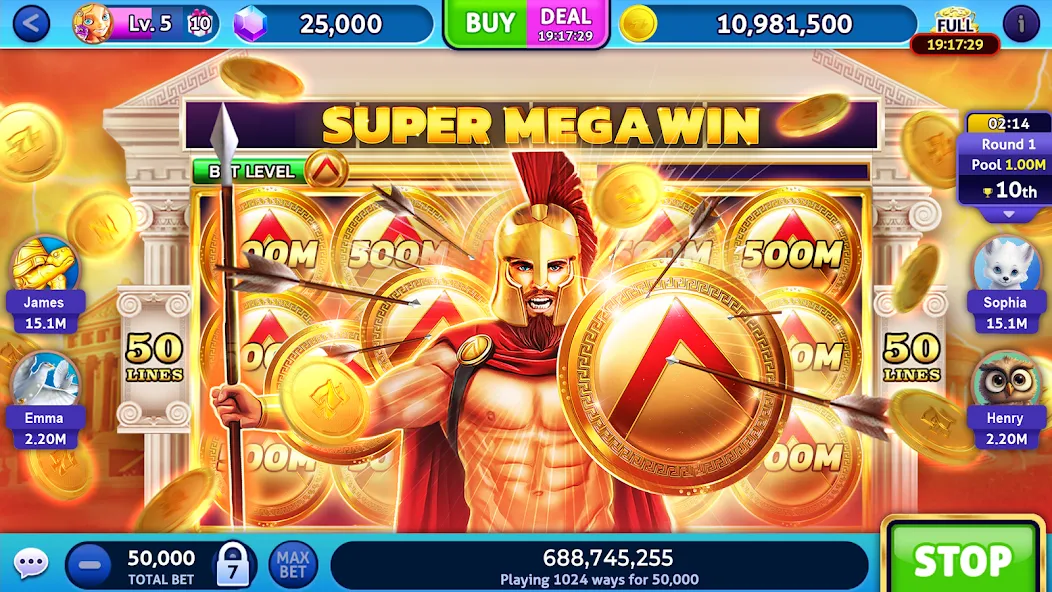 Jackpot Madness Slots Casino (Джекпотджой Слоты)  [МОД Menu] Screenshot 2