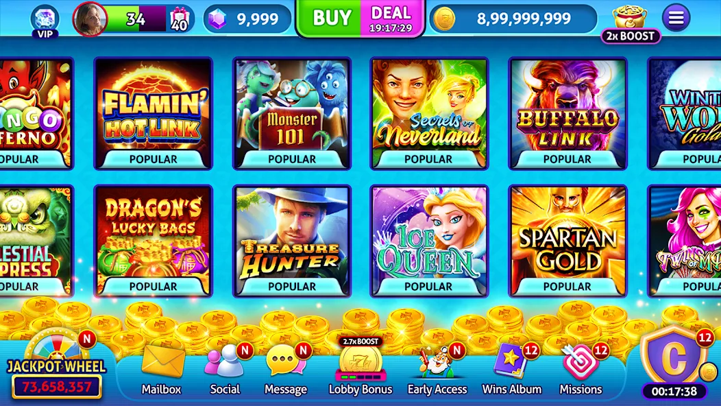 Jackpot Madness Slots Casino (Джекпотджой Слоты)  [МОД Menu] Screenshot 5