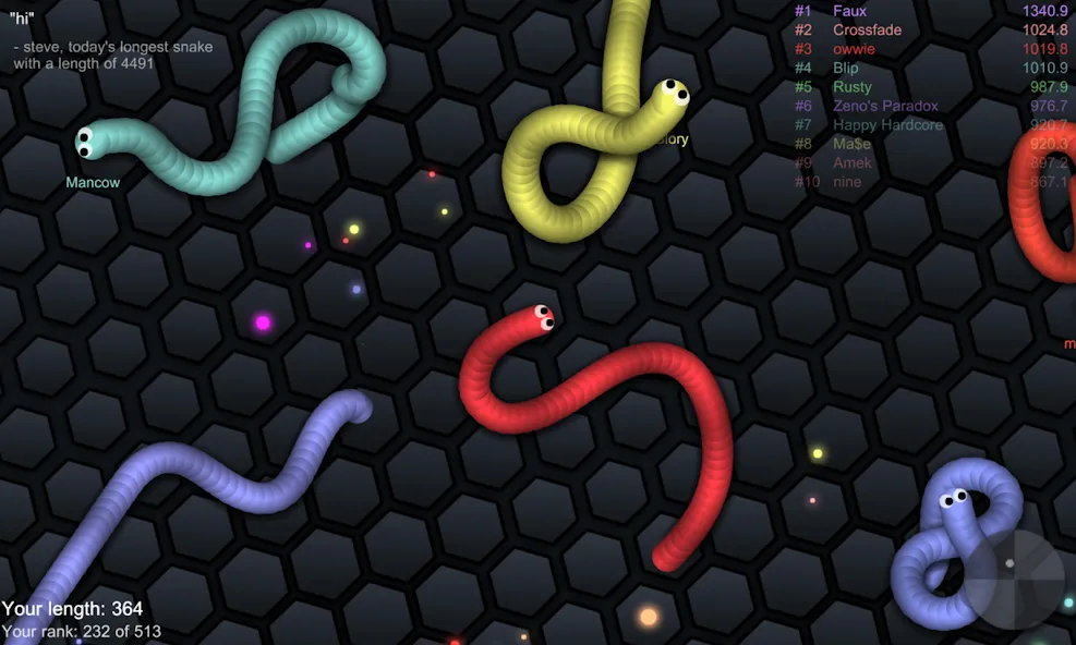 slither.io  [МОД Mega Pack] Screenshot 3