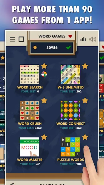 Word Games 101-in-1 (Уорд Геймс 100)  [МОД Бесконечные монеты] Screenshot 1