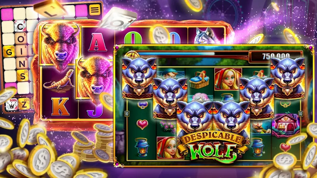 Vegas Downtown Slots & Words  [МОД Много монет] Screenshot 1