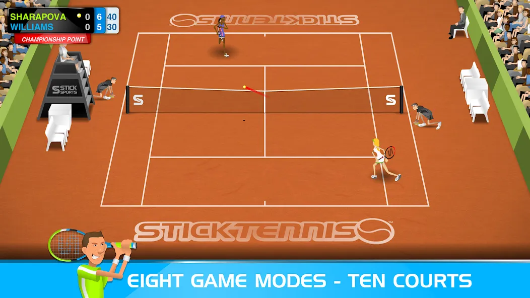 Stick Tennis (Стик Теннис)  [МОД Все открыто] Screenshot 3