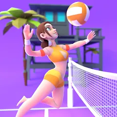 Взломанная Beach Volleyball Game (Бичволлейбол игра)  [МОД Много монет] - полная версия apk на Андроид