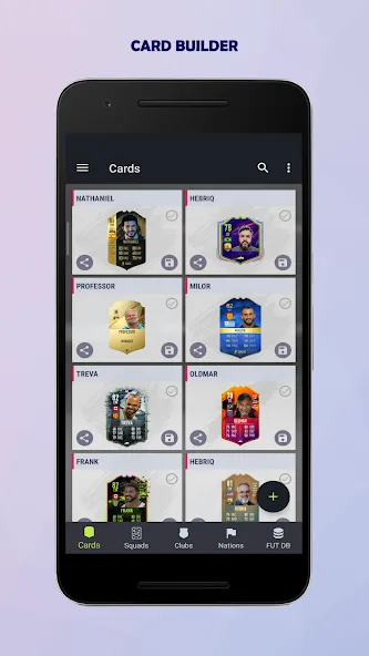 UT Card Builder 24 (ФУТ Кард Билдер 23)  [МОД Unlimited Money] Screenshot 2