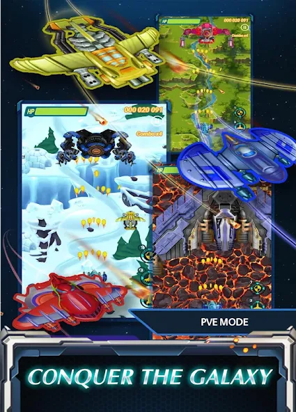 Skyforce Invaders (Скаифорс Инвейдерс)  [МОД Бесконечные монеты] Screenshot 1