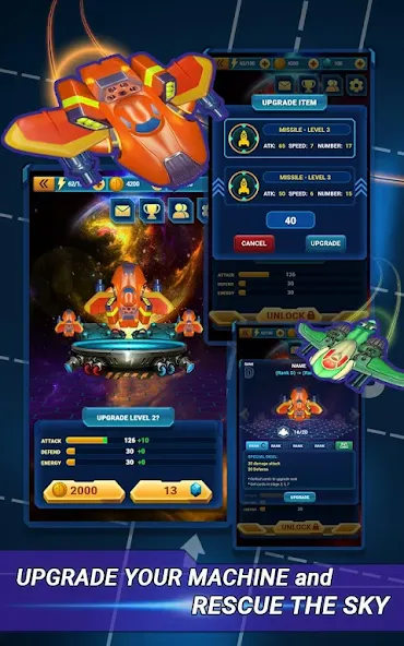 Skyforce Invaders (Скаифорс Инвейдерс)  [МОД Бесконечные монеты] Screenshot 2