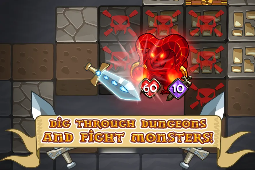 Mine Quest: Battle Dungeon RPG (Майн Квест)  [МОД Бесконечные деньги] Screenshot 3