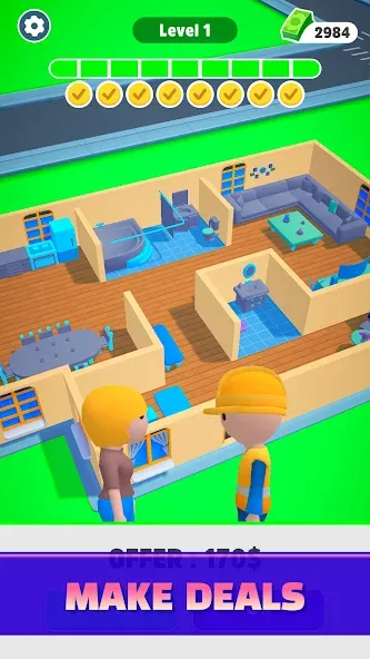 Home Builder 3D !  [МОД Бесконечные монеты] Screenshot 3