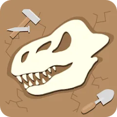 Скачать взломанную Dino Fossil Dig - Jurassic Adv (Дино Фоссил Диг)  [МОД Mega Pack] - последняя версия apk на Андроид