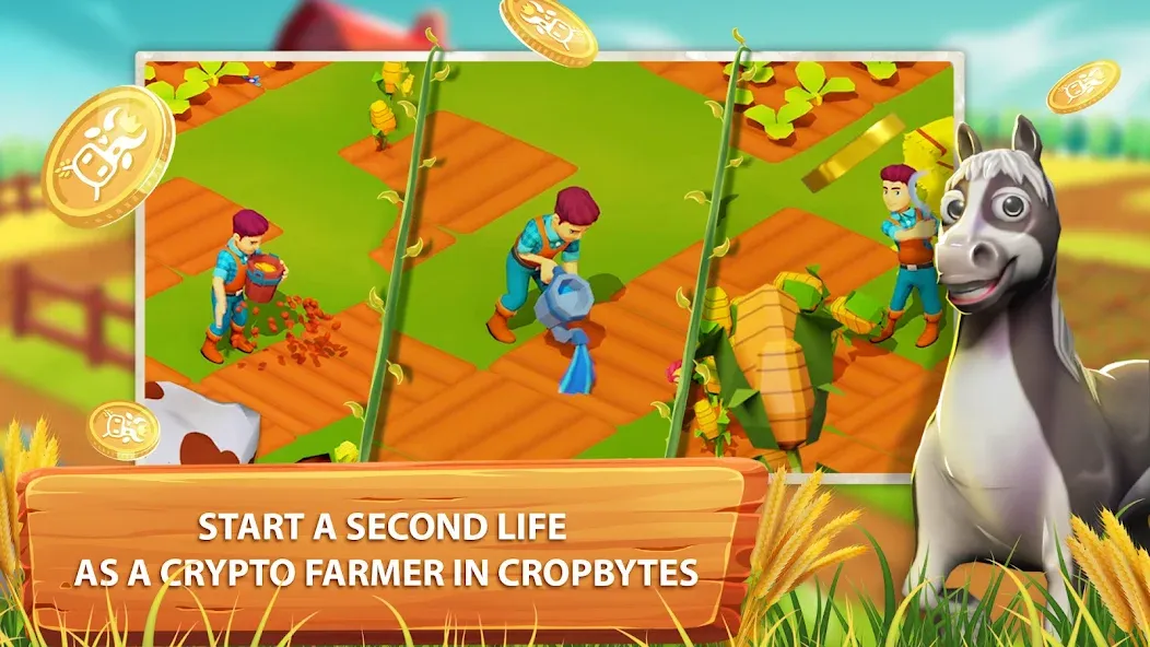 CropBytes: A Crypto Farm Game (КропБайтс)  [МОД Unlimited Money] Screenshot 1