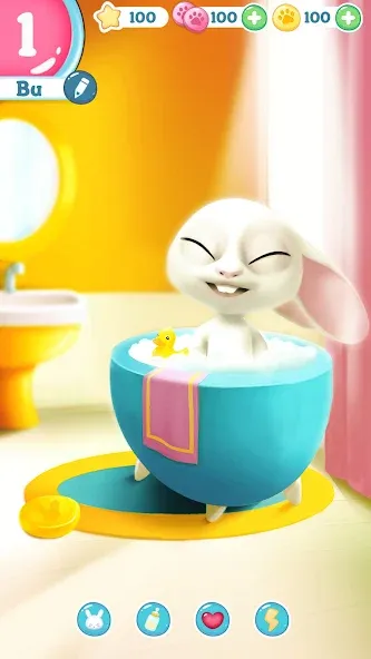 Bu Bunny - Cute pet care game  [МОД Много монет] Screenshot 2