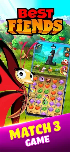 Best Fiends - Match 3 Puzzles (Бест Фиендс)  [МОД Меню] Screenshot 1