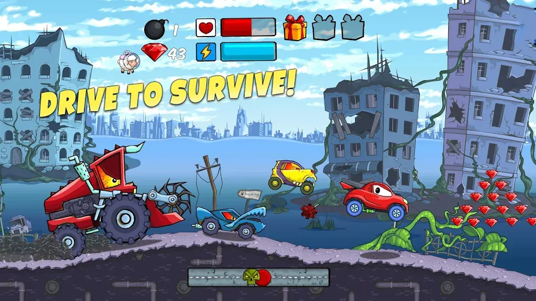 Car Eats Car - Apocalypse Race (Кар Итс Кар)  [МОД Unlimited Money] Screenshot 1