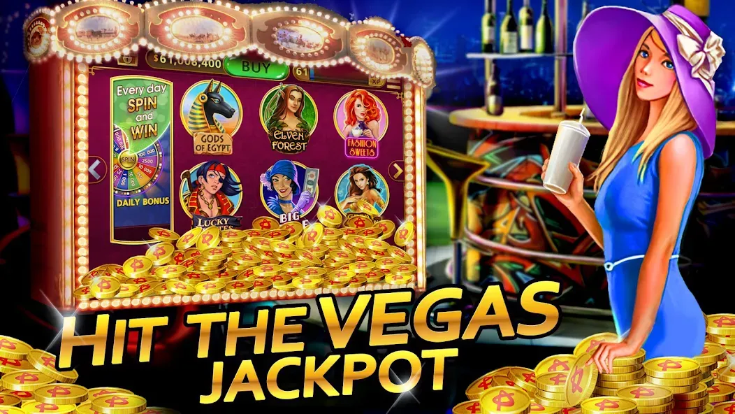 Vegas Casino - Slot Machines (Вегас Казино)  [МОД Бесконечные монеты] Screenshot 1