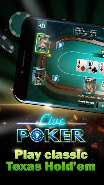 Live Poker Tables–Texas holdem  [МОД Много монет] Screenshot 1