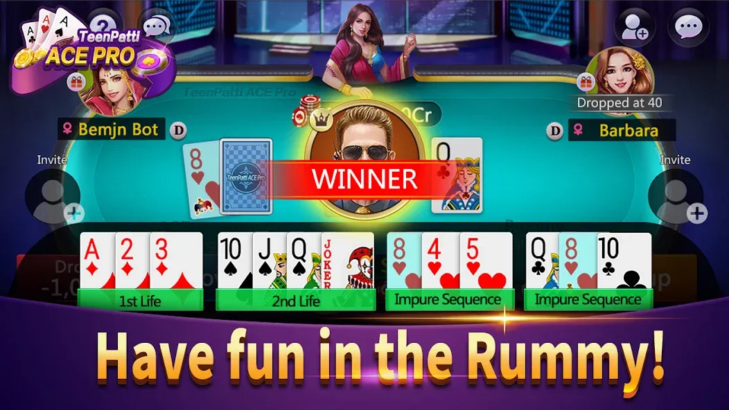 Teenpatti Ace Pro -poker,rummy (Тинпатти Эйс Про)  [МОД Бесконечные монеты] Screenshot 4