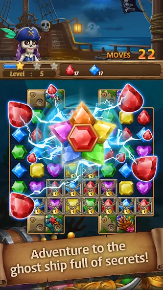 Jewels Ghost Ship: jewel games (Джуэлз Гост Шип)  [МОД Unlocked] Screenshot 5