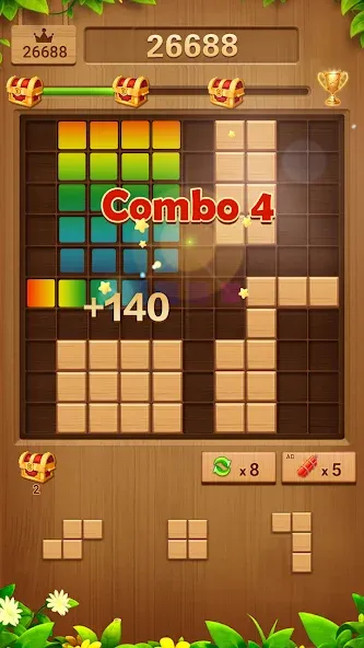 Wood Block Puzzle Addictive  [МОД Меню] Screenshot 3