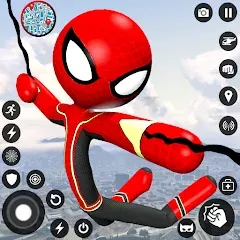 Взлом Spider Stickman Rope Hero Game  [МОД Unlocked] - стабильная версия apk на Андроид