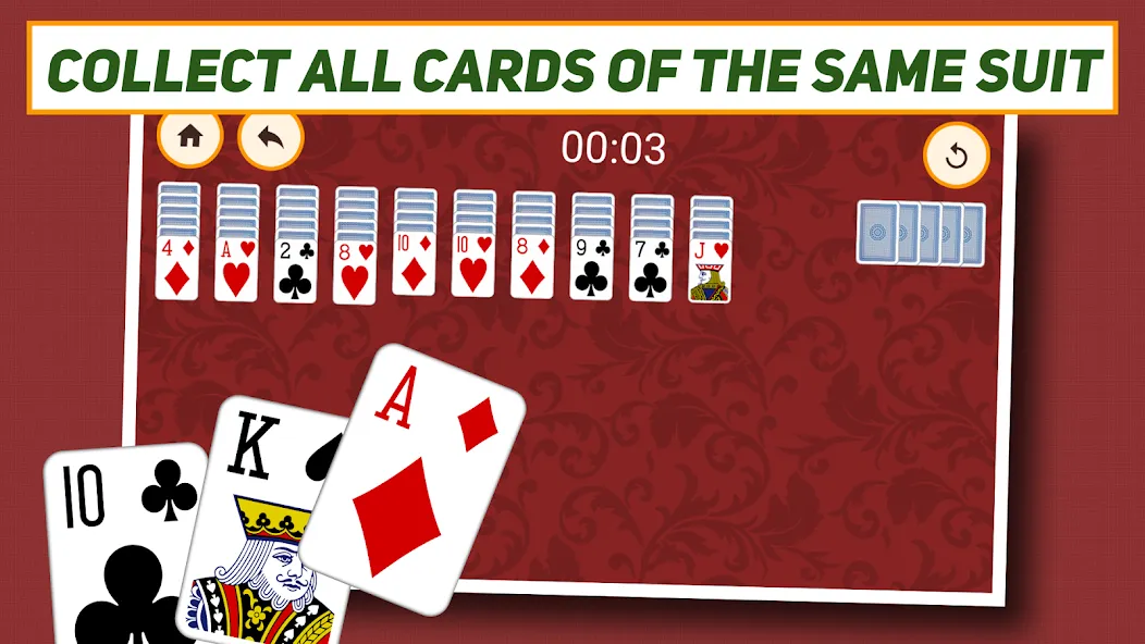 Spider Solitaire: Classic  [МОД Бесконечные деньги] Screenshot 3