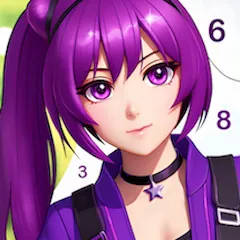 Скачать взломанную Anime Manga Color by Numbers  [МОД Бесконечные монеты] - последняя версия apk на Андроид