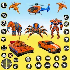 Взломанная Spider Mech Wars - Robot Game  [МОД Много денег] - полная версия apk на Андроид