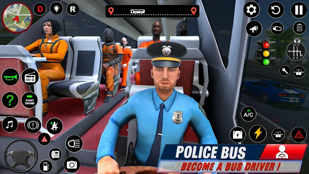 Police Bus Simulator Bus Games  [МОД Бесконечные монеты] Screenshot 3