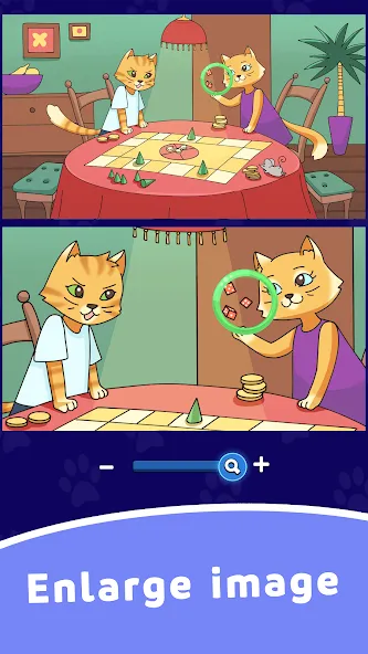 Find Differences: Cute Cats  [МОД Бесконечные монеты] Screenshot 4