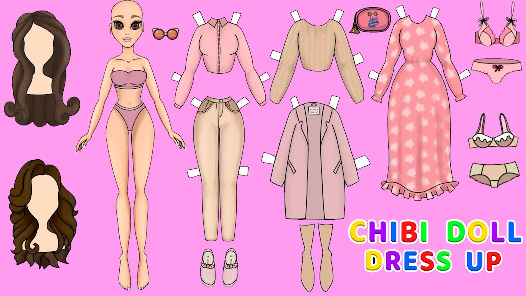 Doll Dress Up Makeup Girl Game (Чиби кукла одевает девушку игры)  [МОД Mega Pack] Screenshot 4