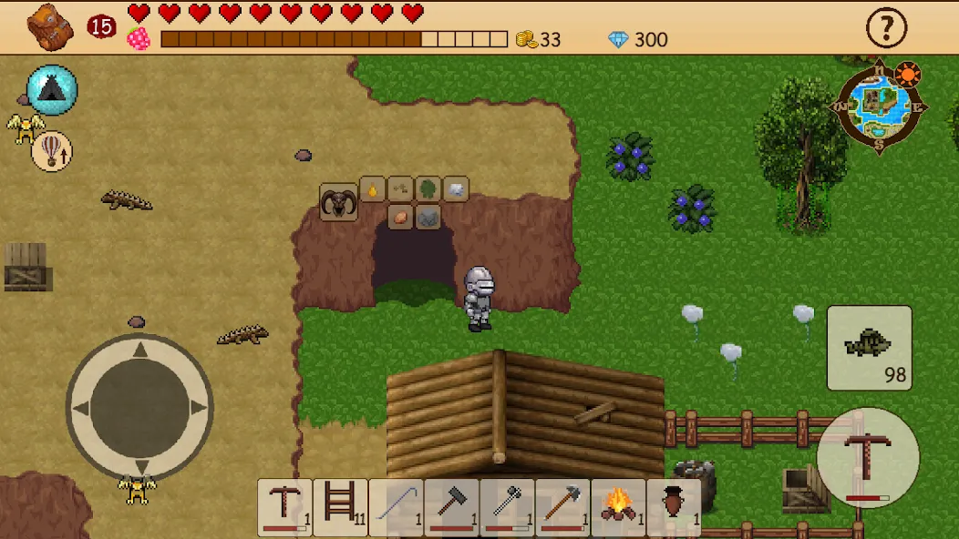 Survival RPG: Open World Pixel (Сурвайвл РПГ)  [МОД Много монет] Screenshot 1