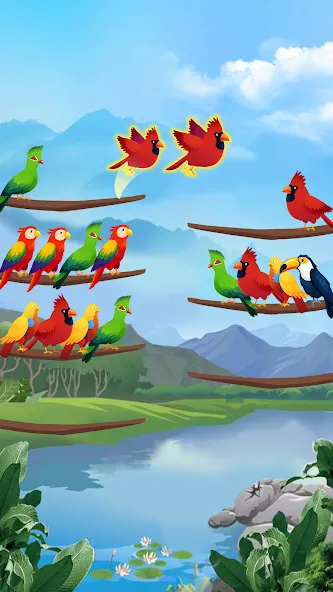 Bird Sort - Color Puzzle  [МОД Mega Pack] Screenshot 2