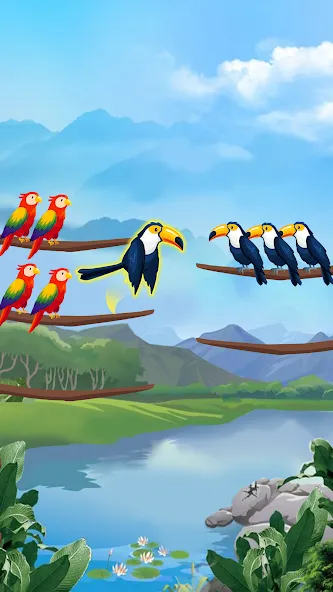 Bird Sort - Color Puzzle  [МОД Mega Pack] Screenshot 4