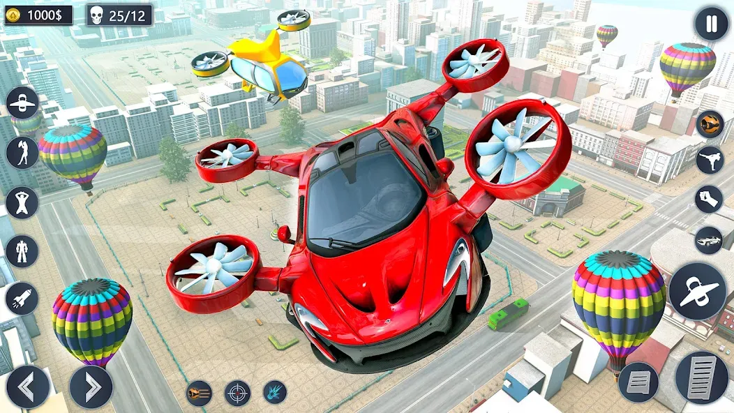 Flying Car Robot Game Car Game  [МОД Много денег] Screenshot 1