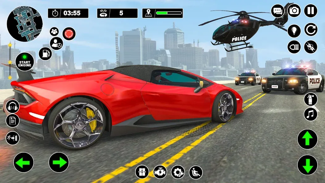 Police Helicopter Chase Game  [МОД Много денег] Screenshot 4