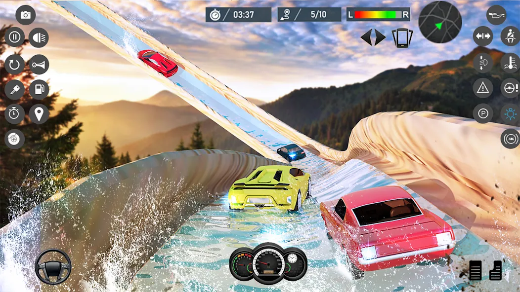 Water Slide Car Race games (Ватер Слайд Кар Рейс игры)  [МОД Много монет] Screenshot 4