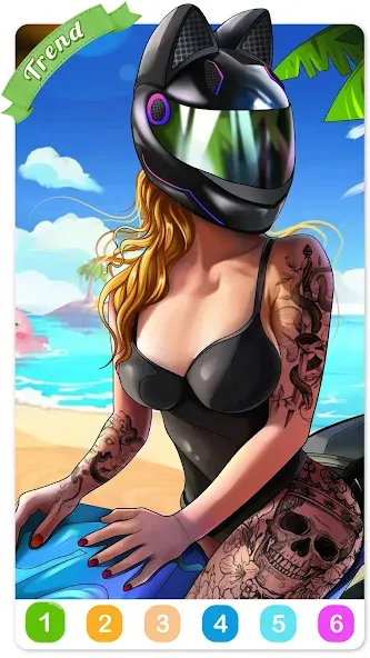 Tattoo Coloring games  [МОД Много денег] Screenshot 1