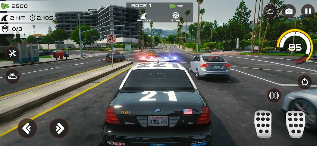 Highway Police Chase Simulator  [МОД Бесконечные монеты] Screenshot 1