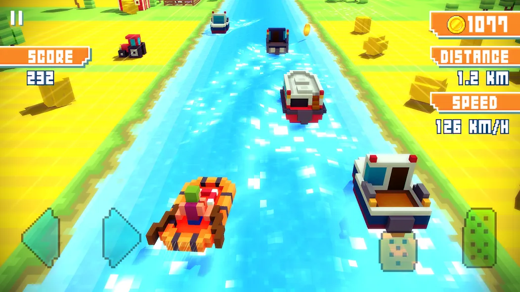 Blocky Highway: Traffic Racing (Блоки Хайвей)  [МОД Меню] Screenshot 2