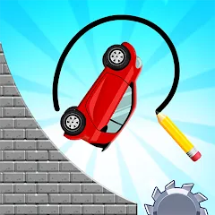 Взломанная Draw 2 Bridge: Draw Save Car (Дроу 2 Бридж)  [МОД Unlocked] - стабильная версия apk на Андроид