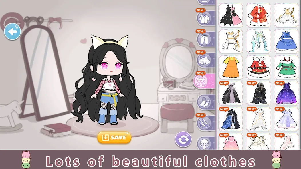 YOYO Doll Anime Dress Up Game (ЙОЙО)  [МОД Бесконечные монеты] Screenshot 2