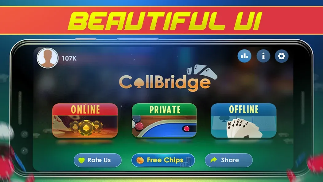 Call Bridge Card Game - Spades (Карточная игра Колл Бридж)  [МОД Меню] Screenshot 5