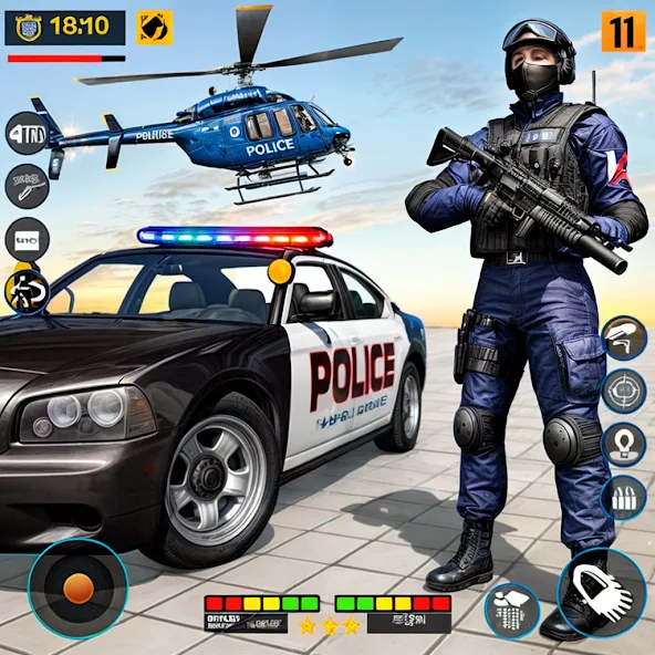 US Police Shooting Crime City  [МОД Много монет] Screenshot 1