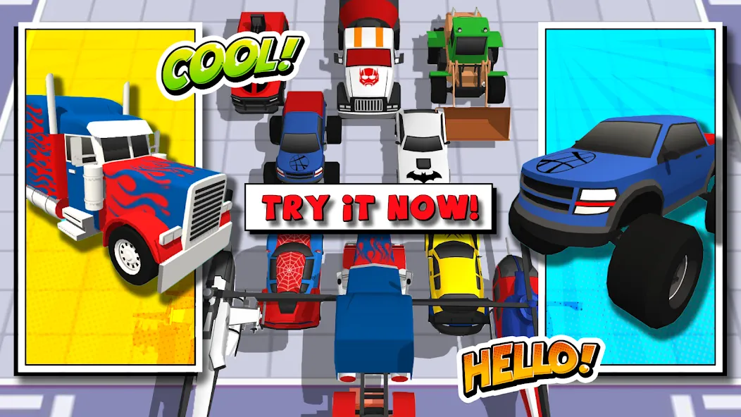 Superhero Car Merge Battle  [МОД Mega Pack] Screenshot 2