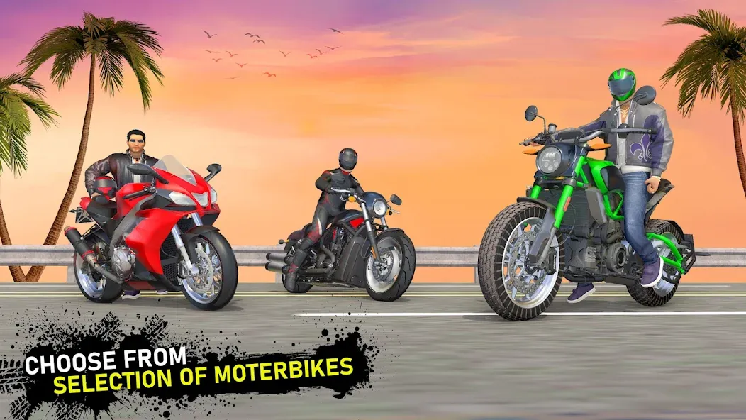 Moto Traffic Bike Race Game 3d (Мото Трафик Байк Рейс Гейм 3д)  [МОД Menu] Screenshot 4