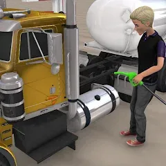 Скачать взломанную Euro Truck Gas Station Games  [МОД Mega Pack] - стабильная версия apk на Андроид