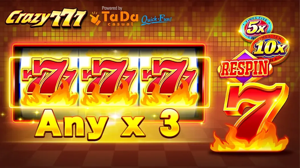 Crazy 777 Slot-TaDa Games (Крэйзи 777 Слот)  [МОД Много монет] Screenshot 1