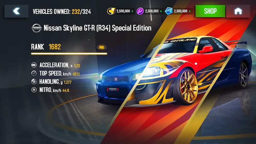 Asphalt 8 - Car Racing Game (Асфальт 8)  [МОД Бесконечные деньги] Screenshot 2