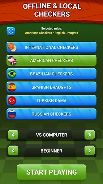 Checkers - Online & Offline  [МОД Unlocked] Screenshot 4