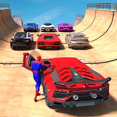 Скачать взлом Superhero Car: Mega Ramp Games (Рамп Кар Гейм)  [МОД Меню] - последняя версия apk на Андроид