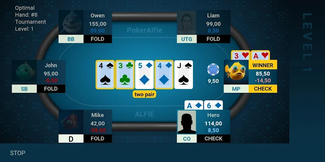 Offline Poker AI - PokerAlfie (Оффлайн Покер ИИ)  [МОД Unlimited Money] Screenshot 2